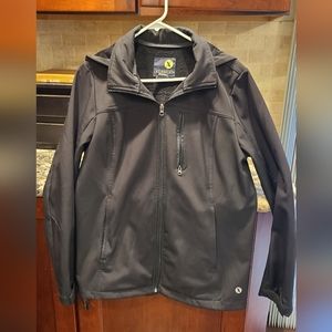 Women's Xersion lined black Winter jacket with removable hood. Size Large